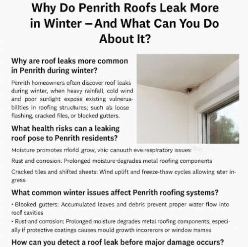 Why Do Penrith Roofs Leak More in Winter